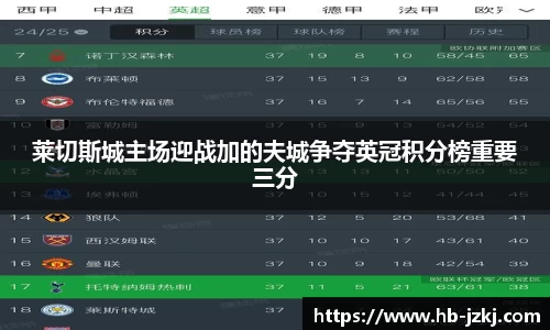 莱切斯城主场迎战加的夫城争夺英冠积分榜重要三分